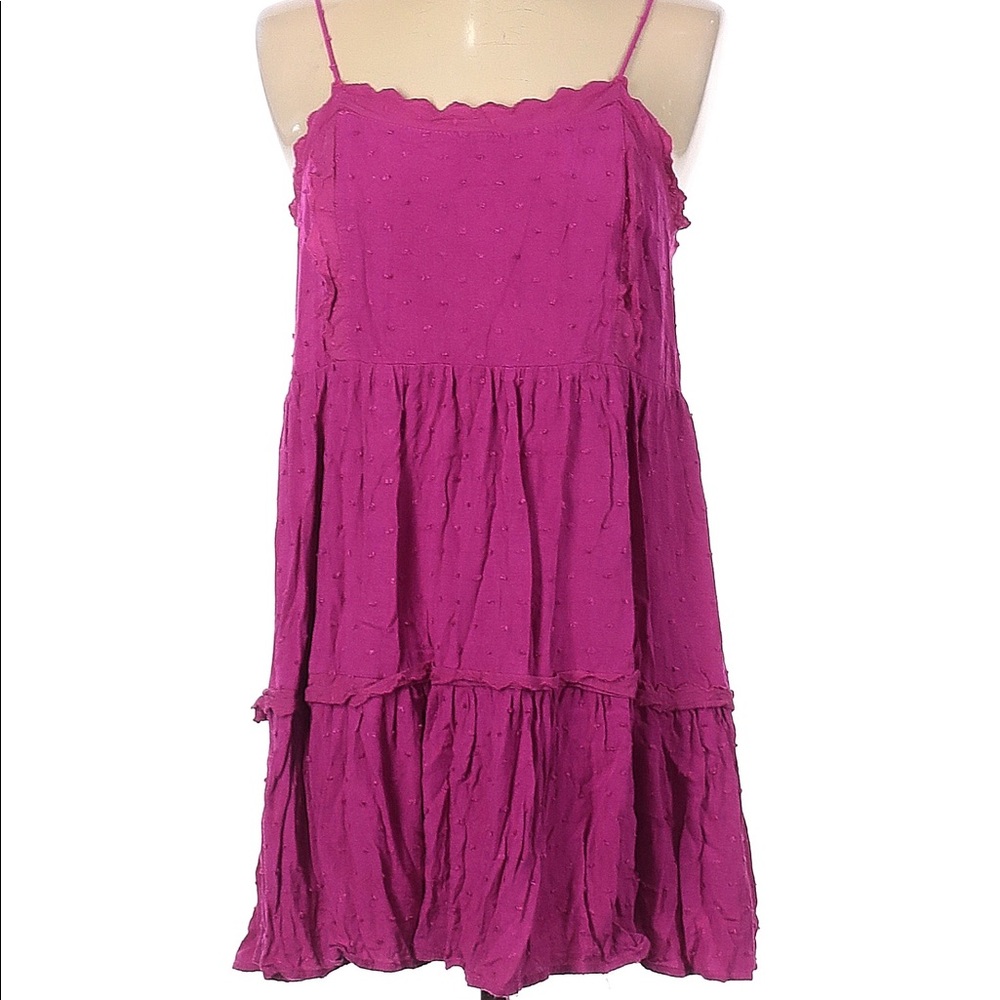 Umgee Hot Pink Swiss Dot Sun Dress